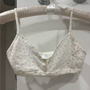 Brandy Melville White Floral Bralette